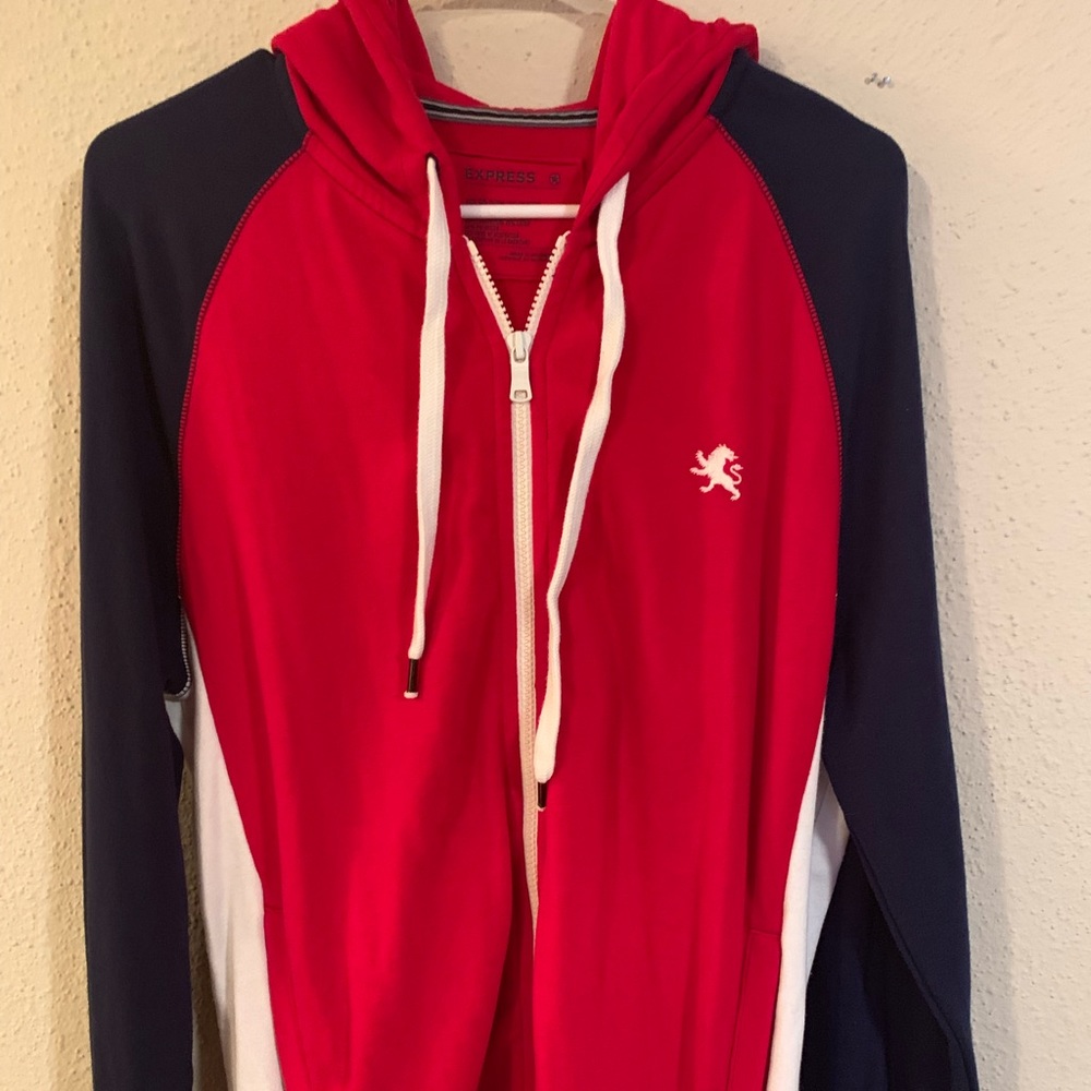 Express Jacket L Men’s White Red and Blue